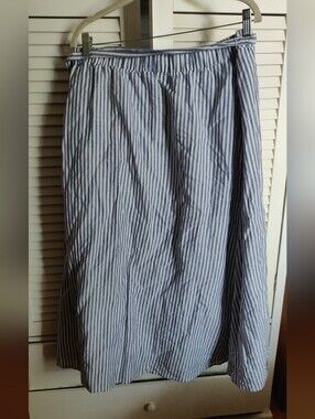 Talbots Blue and White Striped Maxi Skirt